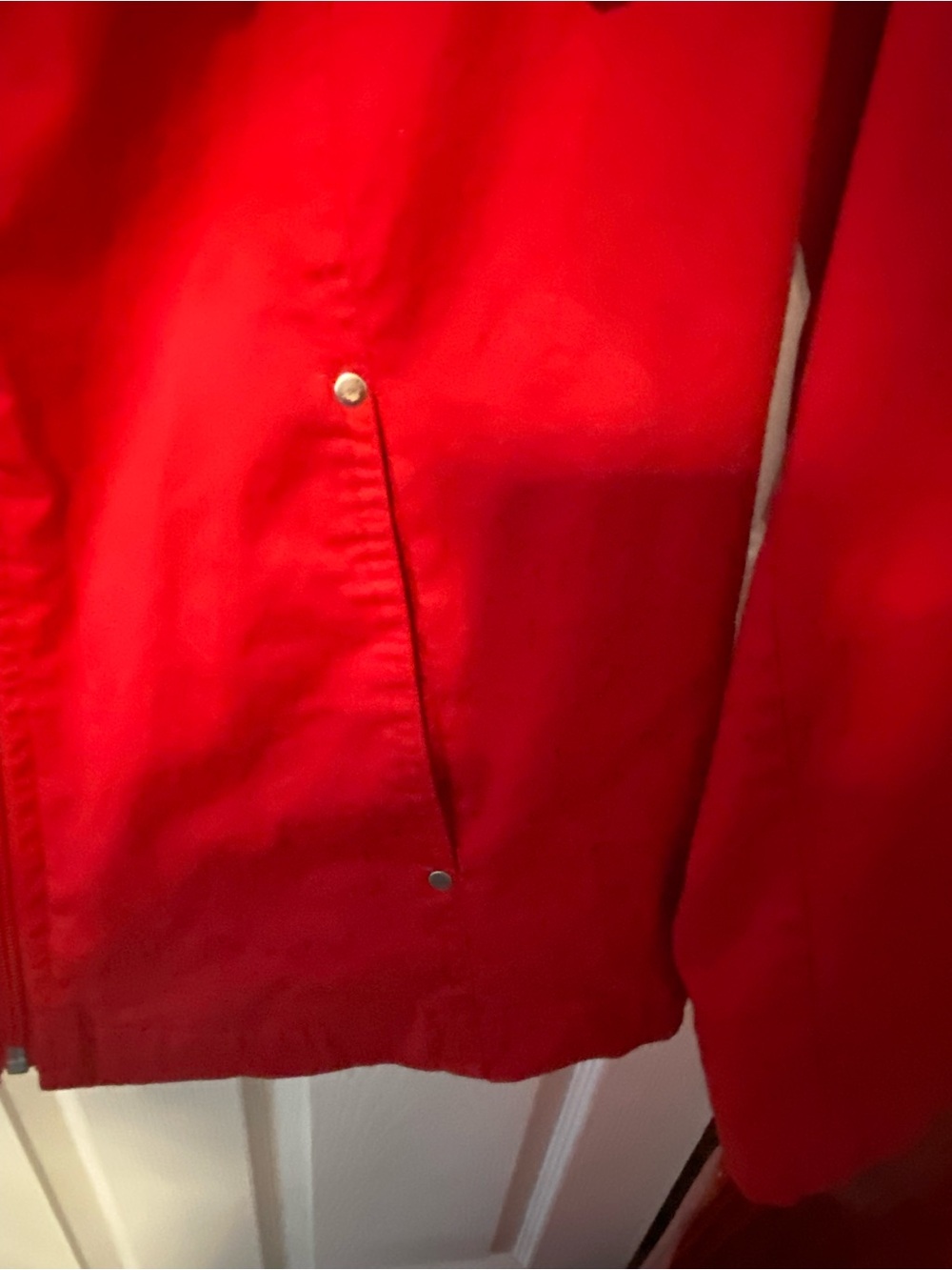 Studio Works Bright Red Utility Jacket with Polka Dot Lining - Picture 4 of 6
